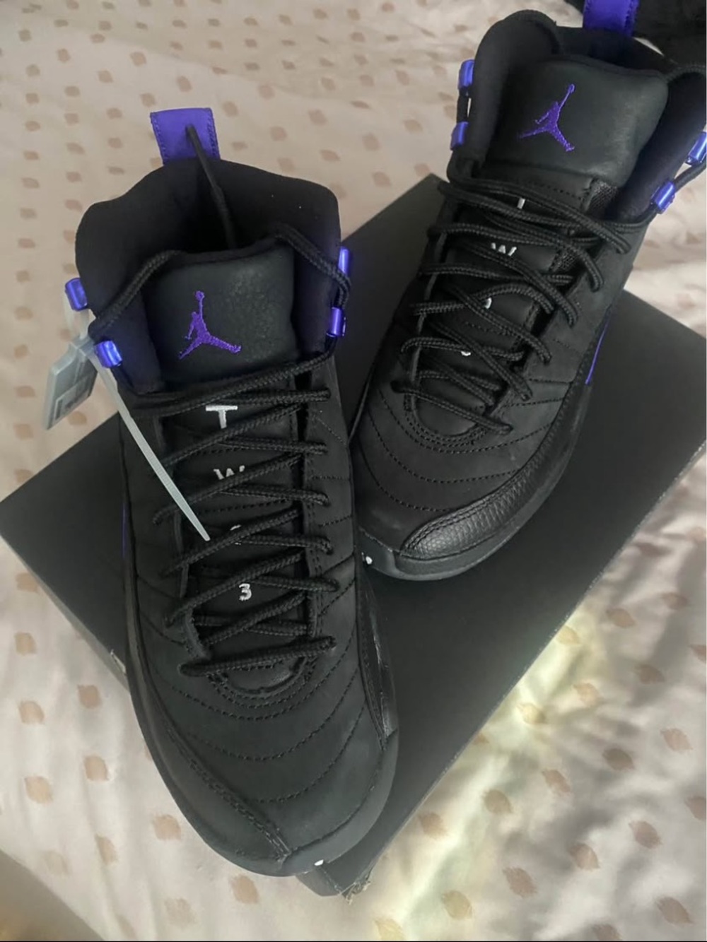 Jordan Kids Black & Purple High-Top Sneakers
